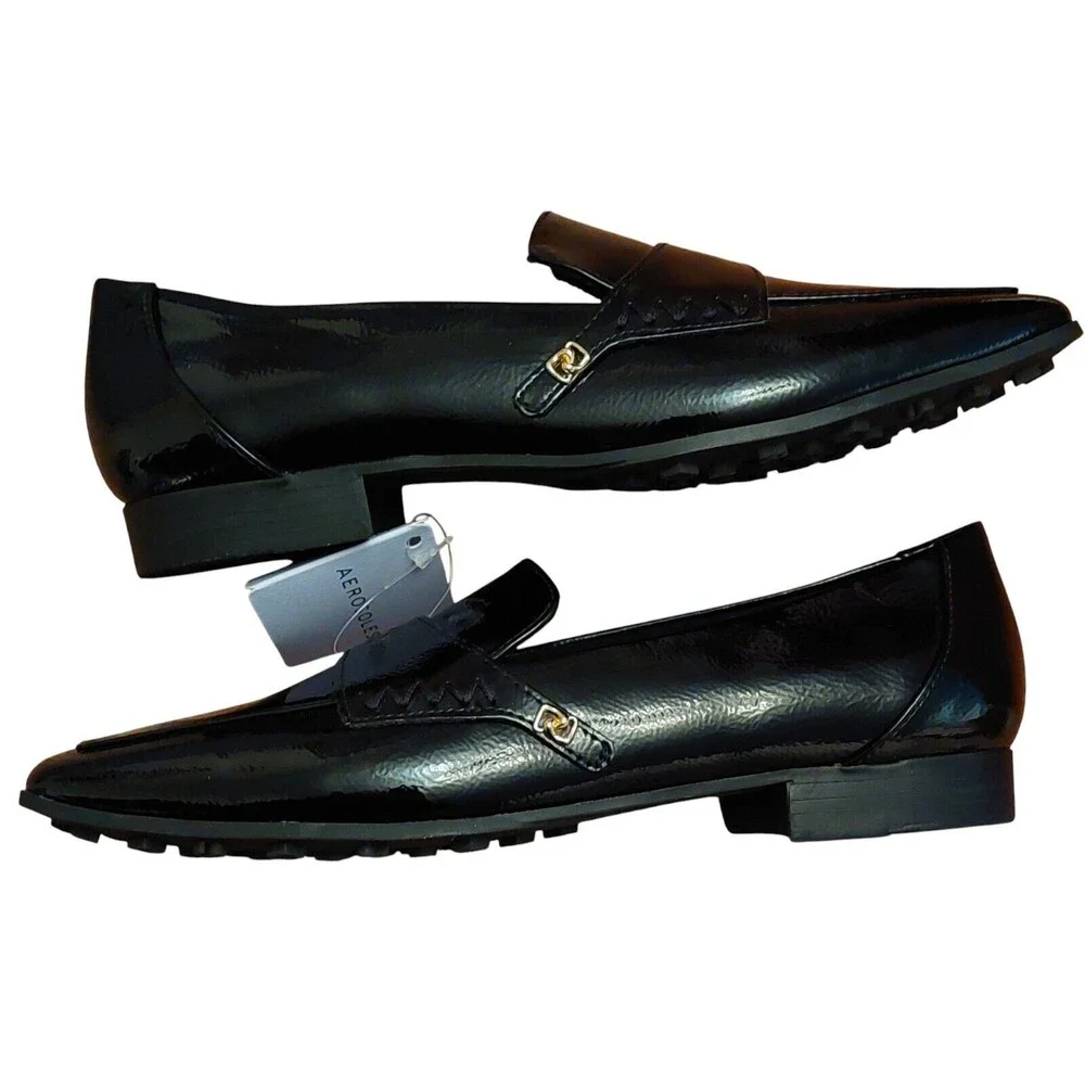 Aerosoles Patent Leather Loafers Slip On Shoes Praia women 7 new - Picture 2 of 7